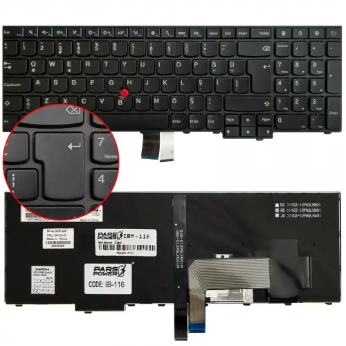 Lenovo Thinkpad 04Y2348, 04Y2387 Notebook Klavye Işıklı (Siyah TR)