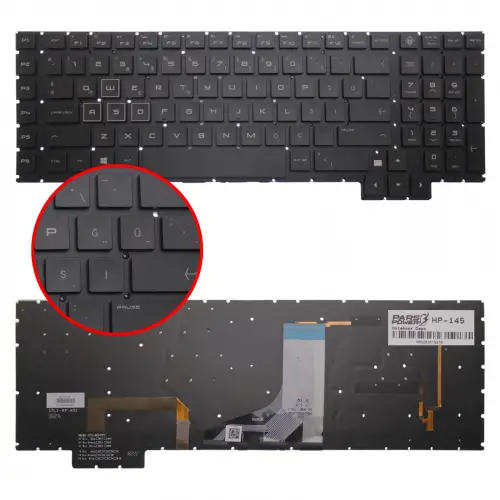 HP OMEN NSK-XH1BQ REV:3A, 9Z.NEBBQ.10T Klavye Işıklı (Siyah TR)