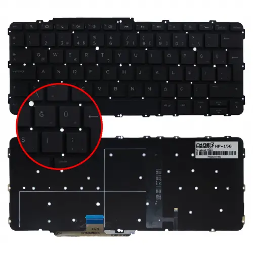 HP EliteBook Folio M5, M7 Klavye Işıklı (Siyah TR)