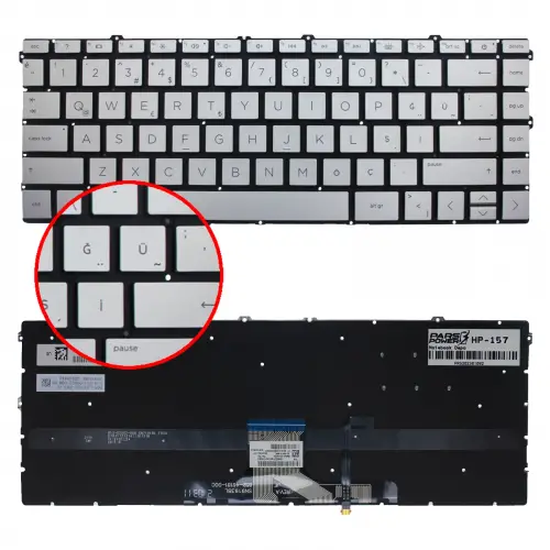 HP Pavilion 14-dv, 14-dv000 Klavye Işıklı (Gümüş TR)