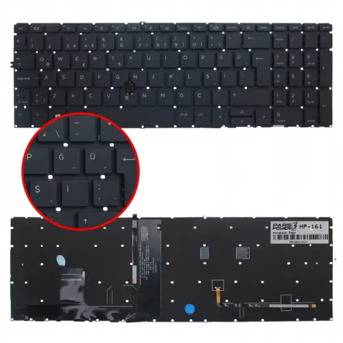 HP M53307-141, M53308-141, M53309-141 Klavye Işıklı (Siyah TR)