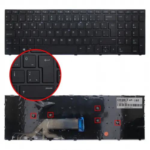 HP Probook 650 G4, 650 G5 Klavye (Siyah TR)