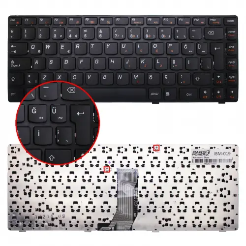 Lenovo IdeaPad 9Z.N5TSW.A0T, 25-011599 Notebook Klavye (Siyah TR)