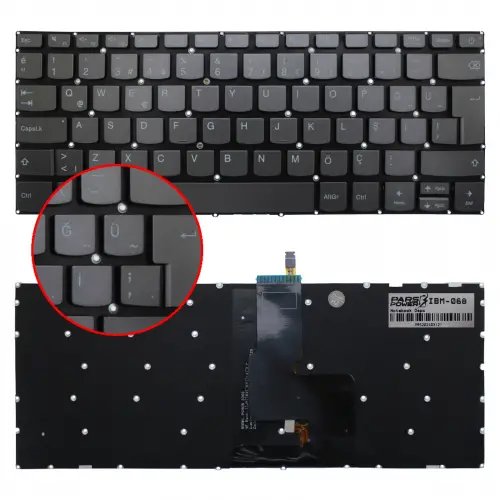 Lenovo ideaPad 81BN004FTX Notebook Klavye Işıklı (Füme TR)
