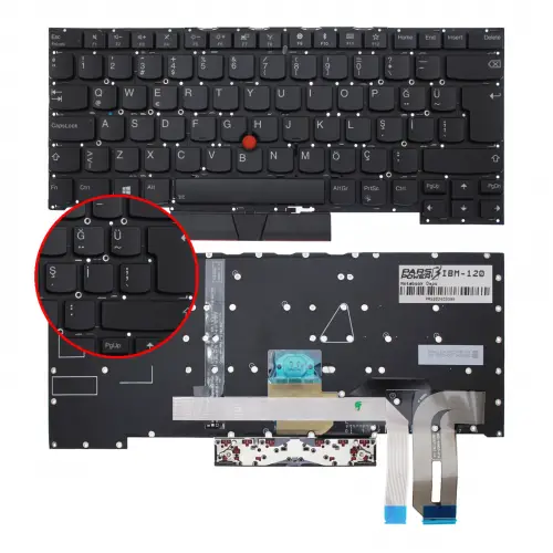 Lenovo Thinkpad 20QWN4S00X, 20QWN4S0 Uyumlu Klavye Işıklı (Siyah TR)