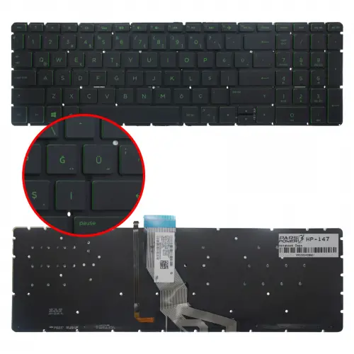 Hp Envy 15-as, 15-as0xx, 15-as1xx Notebook Klavye Işıklı (Siyah TR)