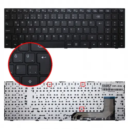 Lenovo ideapad 100-15IBY 20564, B50-10 80MJ Serisi PK131ER1A17 Uyumlu Notebook Klavye (Siyah TR)