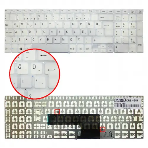Sony Vaio Fit SVF1541M1R Notebook Klavye (Beyaz TR)