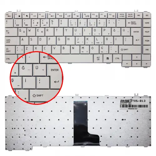 Toshiba 6037B0048102, 6037B0048104 Notebook Klavye (Beyaz TR)