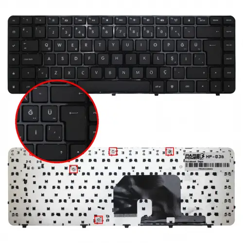 HP V112846BK1, V112846BS1, AELX6U00310 Notebook Klavye (Siyah TR)