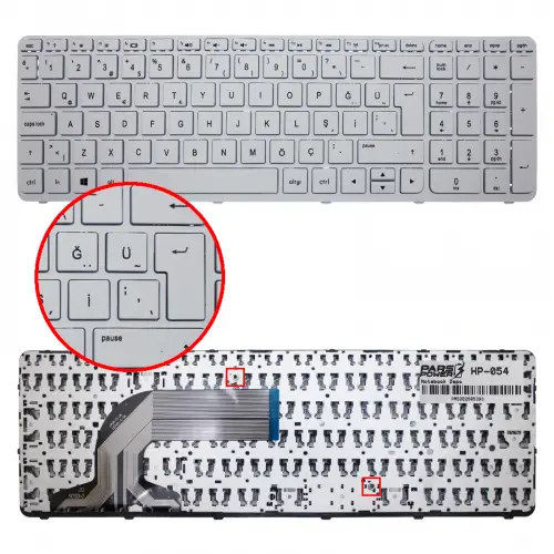 Hp Pavilion 15-D, 15-E 15-G, 15-N, 15-R, 250 G2, 250 G3, Serisi Uyumlu Notebook Klavye (Beyaz TR)