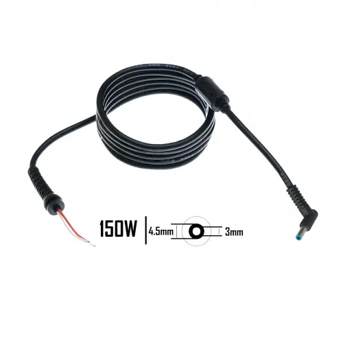 HP 120W, 150W 4.50x3.00mm Mavi Uç Yüksek Amper Notebook - Laptop Adaptör Tamir Kablosu (Pars Power)