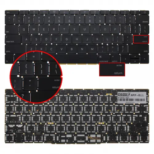 Apple MacBook Pro MLL42LL, MPXQ2LL/A Klavye Siyah (ING)