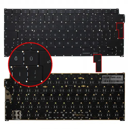 Apple MacBook Air 13 A1932 2018, 2019 Klavye (Siyah TR)