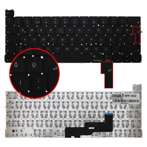 Apple MacBook Pro 13 A2289 2020 Klavye (Siyah TR)