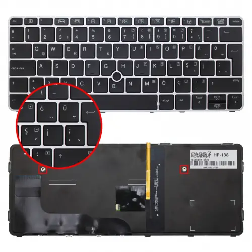 HP EliteBook 820 G4 (Z2V94EA) Klavye Işıklı (Siyah TR)