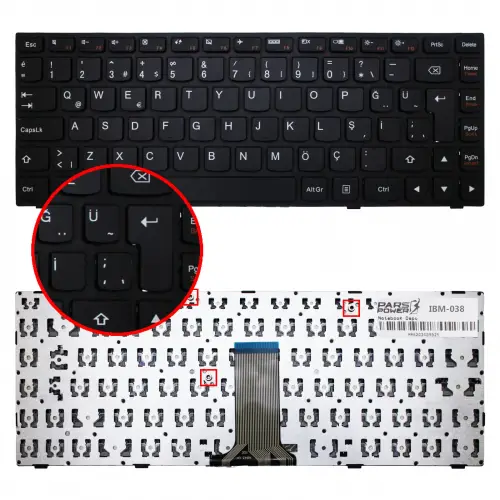 Lenovo İdeaPad B40-30, B40-45, B40-70 Notebook Klavye (Siyah TR)