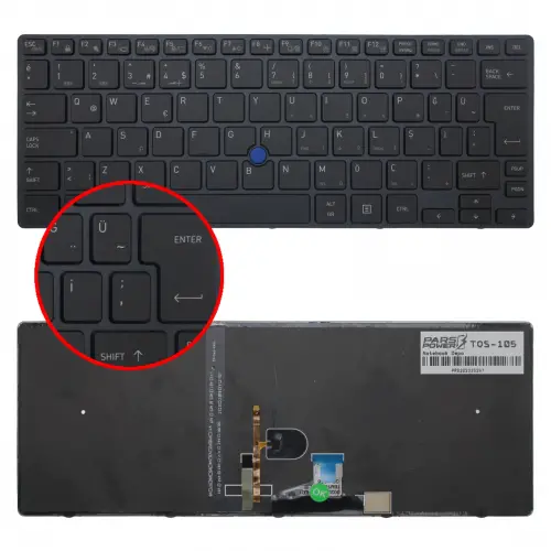 Toshiba Portege X30-D Klavye Işıklı (Siyah TR)