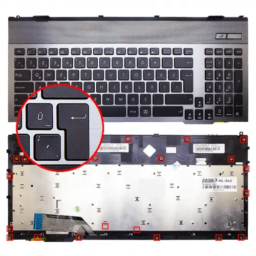 Asus 0KN0-MK1TU21 Notebook Klavye (Kasalı Işıklı Siyah TR)