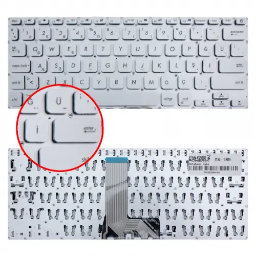Asus 13N1-A7M0401 Klavye (Gümüş TR)
