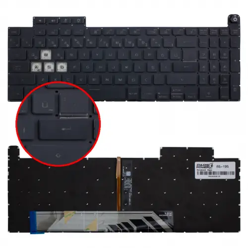 Asus Tuf Gaming A15 FA507RE-HN062 Klavye Rgb Işıklı Kasalı (Siyah TR)