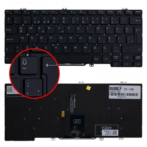 Dell Latitude P99G002, P97G002 Klavye Işıklı (Siyah TR)