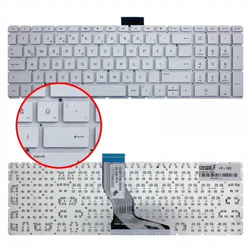 Hp 15-bs, 15-bw, 15-cb, 15-cc, 250 G6, 255 G6 Serisi Notebook Klavye (Beyaz TR)