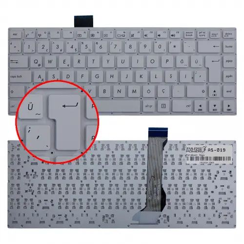Asus VivoBook 0KN0-S22TU13 Klavye (Beyaz TR)