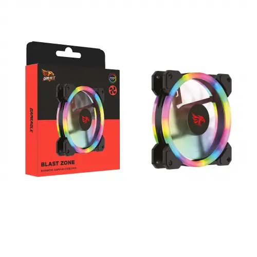 Gameagle GE-RBW12B Blast Zone 120mm Rainbow RBW Led Fan - Performans Seri Sessiz Kasa Fanı (Siyah)