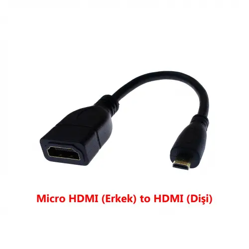 Micro HDMI to HDMI Altın Uçlu Kablolu Dönüştücü
