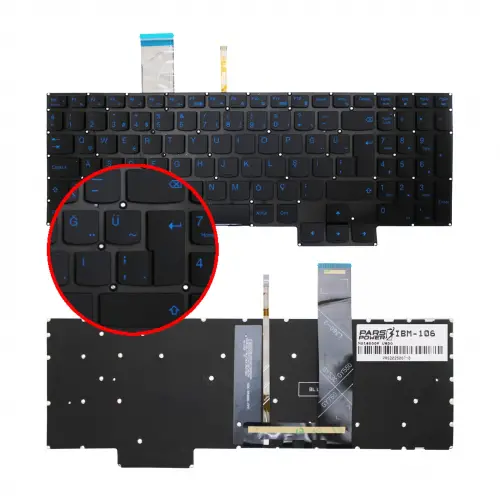 Lenovo SN21B43929, PK131ZT1C18 Klavye Işıklı (Siyah TR)