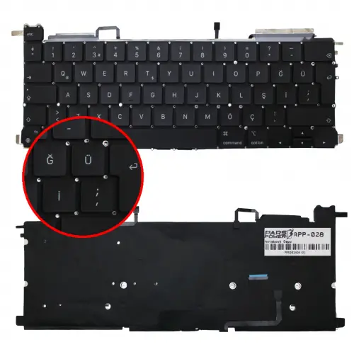Apple MacBook Pro 13 M2 A2338 Klavye Işıklı (Siyah TR)