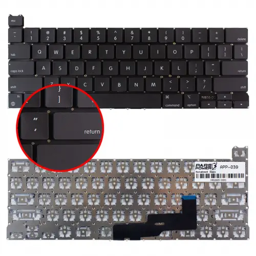 Apple MacBook Pro 13 M1 A2338 2020 Klavye (Siyah US)