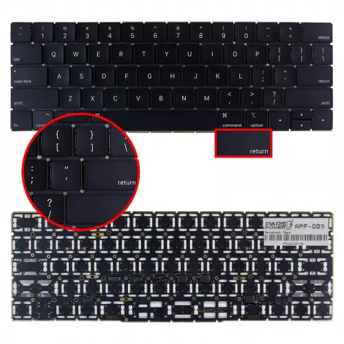 Apple MacBook TouchBar A1707 2016, 2017 Klavye Siyah (ING)