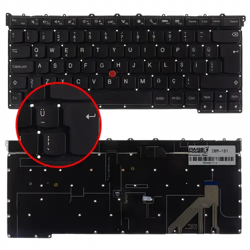 Lenovo ThinkPad X1 Carbon 3 20BS0069TX Klavye Işıklı (Siyah TR)