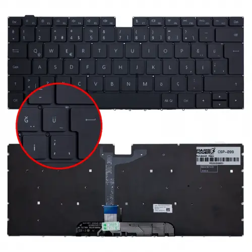 Huawei MateBook 14 KLVL-WDH9 Klavye Işıklı (Siyah TR)