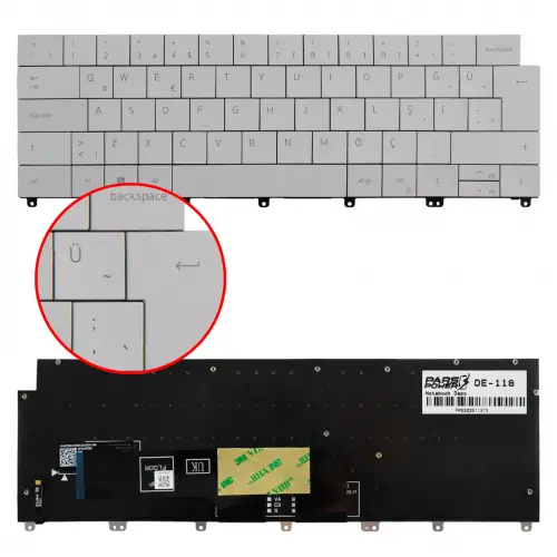 Dell P66PH, 0P66PH Klavye Işıklı (Beyaz TR)