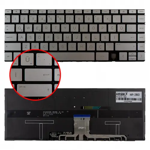 Hp M22197-001, M22197-141 Klavye Işıklı (Gümüş TR)