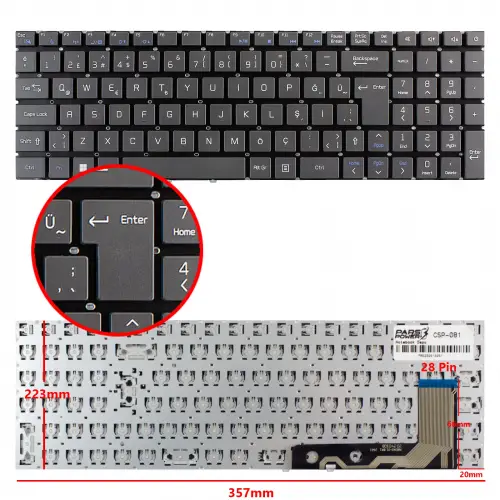 Casper Nirvana C370 Serisi Notebook Klavye (Siyah TR)