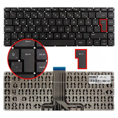 HP Stream 14-ax000 Serisi Notebook Klavye (Siyah TR)