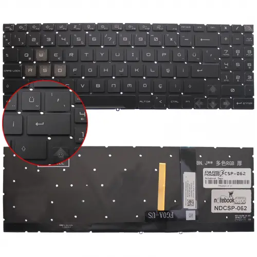 MSI MS-17S1, MS-17S2 Klavye Işıklı (Siyah TR)