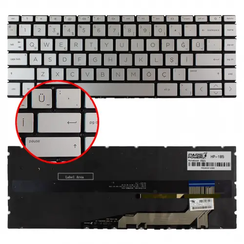 Hp N10393-141 Klavye Işıklı (Gümüş TR)