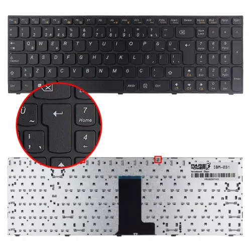 Lenovo 25204916, 25213231, 25-213231 Notebook Klavye (Siyah TR)