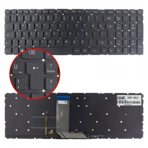 Lenovo 5CB0H91211, 5CB0H91243 Notebook Klavye Işıklı (Siyah TR)