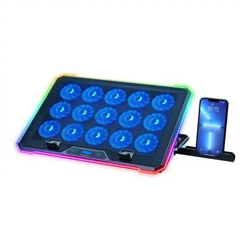 Aero Storm V15 RGB 15 Fanlı 10 RGB Modlu 9-17.3 Notebook Soğutucu Stand Laptop  Soğutucu