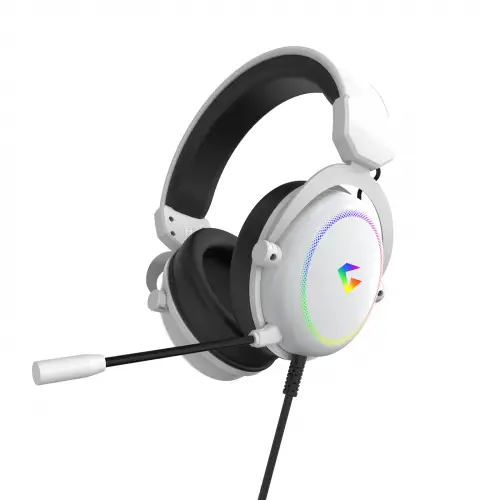 Auralis 7.1 RGB Kablolu Mikrofonlu 7.1 USB Profesyonel Oyuncu Kulaklığı Beyaz