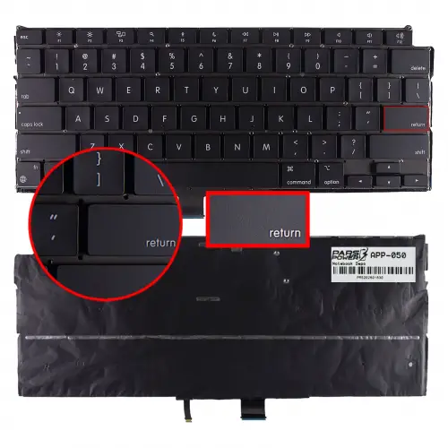 Apple MacBook Air A2337 2020 Klavye Işıklı (Siyah US)