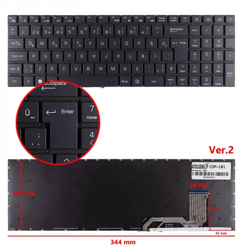 Casper V6329A Notebook Klavye (Siyah TR)