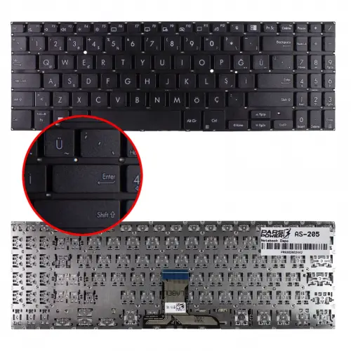 Asus ExpertBook P1 P1550CDA Notebook Klavye (Siyah TR)