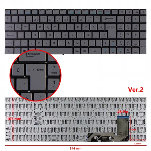 Casper V6329A Notebook Klavyesi (Beyaz TR)